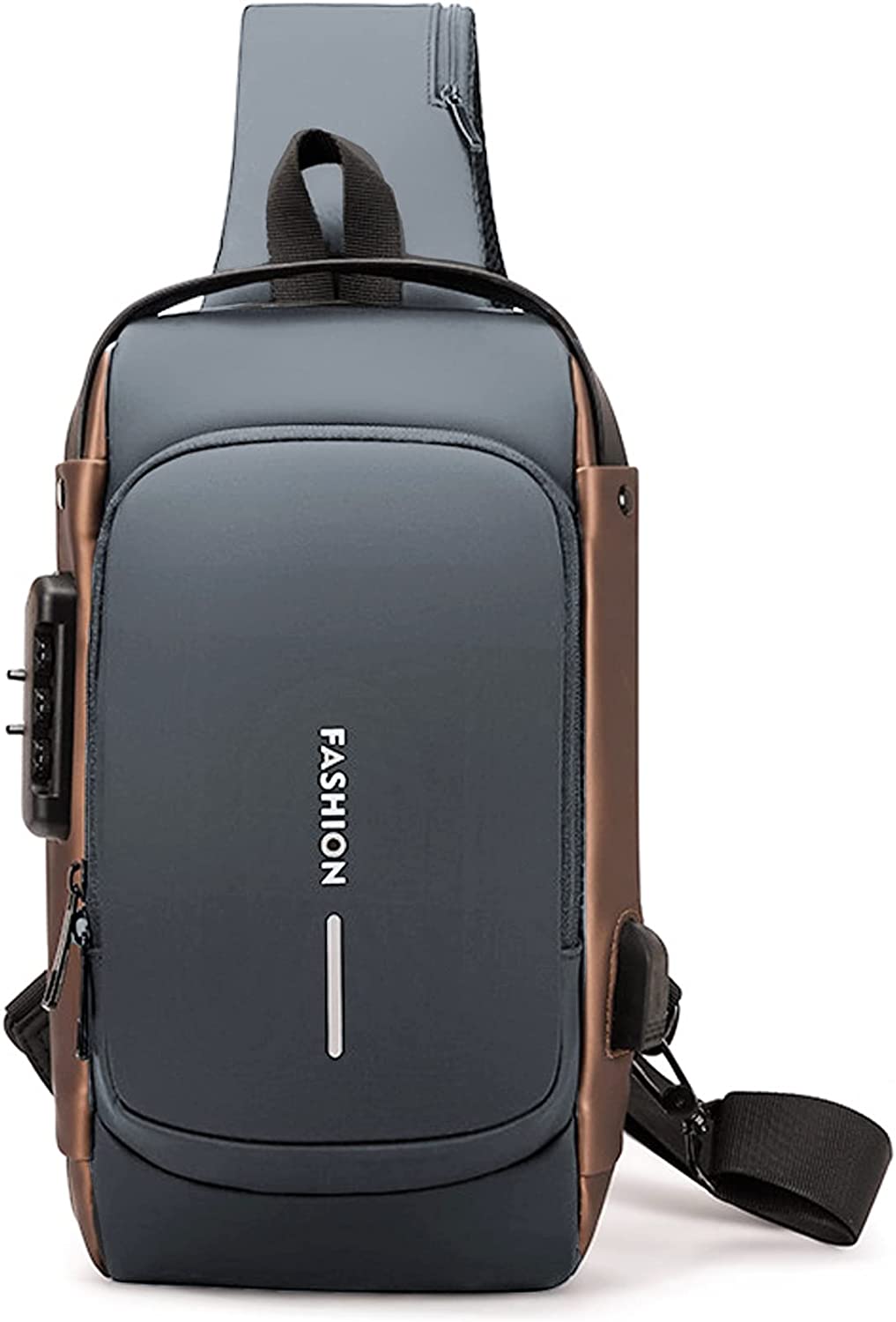 230816045552741_1 Dwenles Anti theft Crossbody Sling Bag,Waterproof Chest Daypack with USB Charging, Shoulder Backpack for Men Women (Black) - Image 1